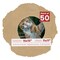 Beige Suede Mat Board for 15x15 Frames - Circle Opening for 11x11 Photos